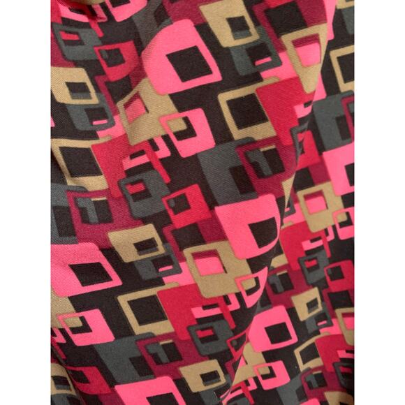 Jonathan Martin Geometric Print Pink Multicolor Midi Wormers Dress Size 12 - Picture 7 of 10